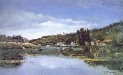 Camille Pissarro First Nepali Weiye Marx and Engels river bank painting